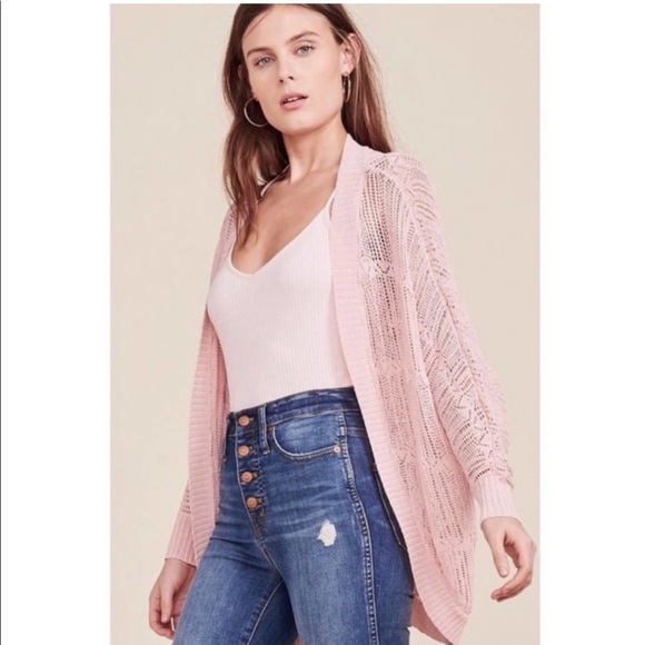 BB DAKOTA | NWT Revolve Valerie Cardigan Pink Blossom Cocoon Sweater Size XS - Picture 5 of 16